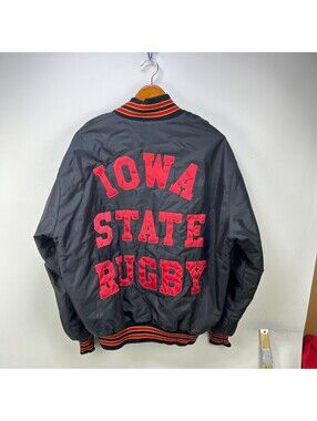 Vintage Iowa State Cyclones Rugby Varsity Bomber Jacket 2XL